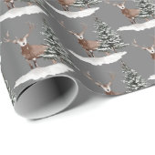 Sneeuwdeer- en pijnboom cadeaupapier (Rol Hoek)