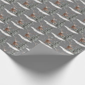 Sneeuwdeer- en pijnboom cadeaupapier (Hoek)