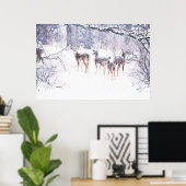 Sneeuwdeer in Texas Art Poster (Thuiskantoor)