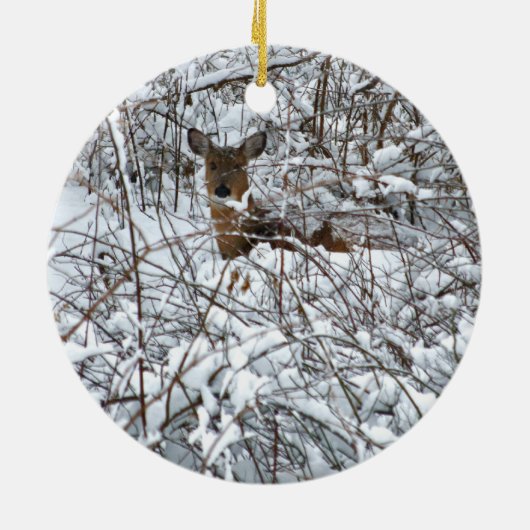 Sneeuwdeer Keramisch Ornament (Achterkant)