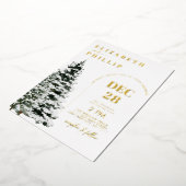 Sneeuwdennen Bomen Kerstmis Winter Vakantie Bruilo Folie Uitnodiging (Gedraaid)