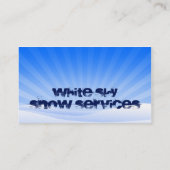 sneeuwdiensten in het witte luchtruim visitekaartje (Achterkant)