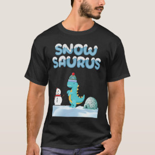 Sneeuwdinosaurusvergelijkingen sneeuwman en iglu s t-shirt