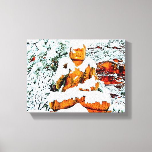 sneeuwdoek omwikkeld in boeddha canvas afdruk (Voorkant)