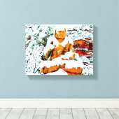 sneeuwdoek omwikkeld in boeddha canvas afdruk (Insitu (Houten vloer))
