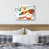 sneeuwdoek omwikkeld in boeddha canvas afdruk (Insitu (Slaapkamer))