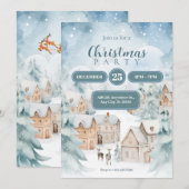 Sneeuwdorp kerst kaart (Voorkant / Achterkant)