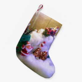 Sneeuwdorp met kerstmis kleine kerstsok