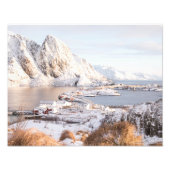 Sneeuwdorp Rustiek Huis Kerstcadeau Print Foto Afdruk (Voorkant)