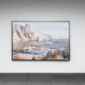 Sneeuwdorp Rustiek Huis Kerstcadeau Print Foto Afdruk