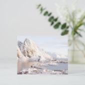 Sneeuwdorp rustiek huis Kerstmis Briefkaart (Staand voorkant)