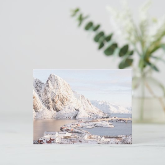 Sneeuwdorp rustiek huis Kerstmis Briefkaart (Staand voorkant)