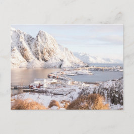 Sneeuwdorp rustiek huis Kerstmis Feestdagenkaart