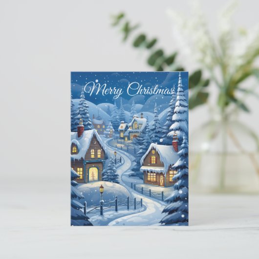 Sneeuwdorpen II: Kerstkaart Feestdagenkaart (Staand voorkant)