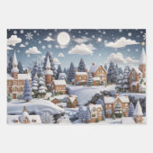 Sneeuwdorpen Kerstmis Inpakpapier Vel (Voorkant 2)