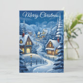 Sneeuwdorpen Sereniteit: kerstkaart (Staand voorkant)