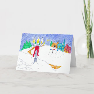 sneeuwdorpje feestdagen kaart