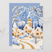 Sneeuwdorpsschemering Kerstkaart (Voorkant / Achterkant)