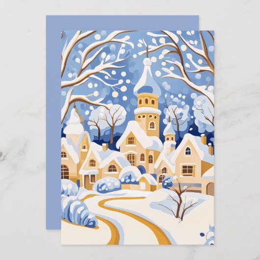 Sneeuwdorpsschemering Kerstkaart (Voorkant / Achterkant)