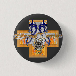 Sneeuwdragon Button! Ronde Button 3,2 Cm