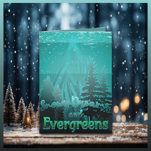 Sneeuwdromen en Groene Bomen Feestdagen Kaart