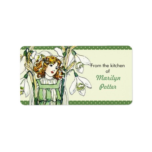  sneeuwdrop meisje bloemig uit de keuken van etiket (Voorkant)