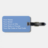 Sneeuwdruppelpatroon Monogram op Poeder Blauw Bagagelabel (Achterkant horizontaal)