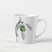 Sneeuwdruppels. Lichtgrijze latte Mok (Rechts)