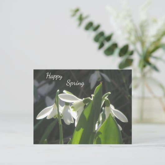 Sneeuwdruppels. Tekst Briefkaart (Staand voorkant)