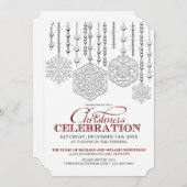 Sneeuwdruppels Uitnodiging kerstfeestdag (Voorkant / Achterkant)
