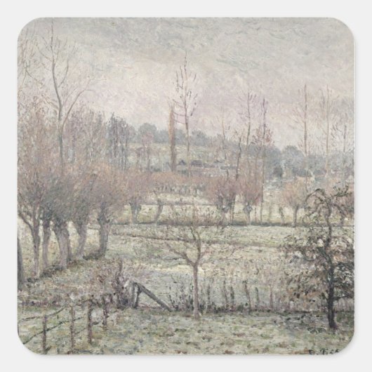 Sneeuweffect bij Eragny, 1894 Vierkante Sticker (Voorkant)