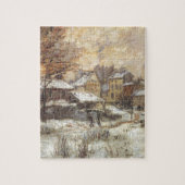 Sneeuweffect met Zon door Claude Monet Legpuzzel (Verticaal)