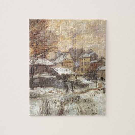Sneeuweffect met Zon door Claude Monet Legpuzzel (Verticaal)