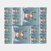 Sneeuweland Cute Kawaii Bruin Patroon Fleece Deken (Voorkant (Horizontaal))