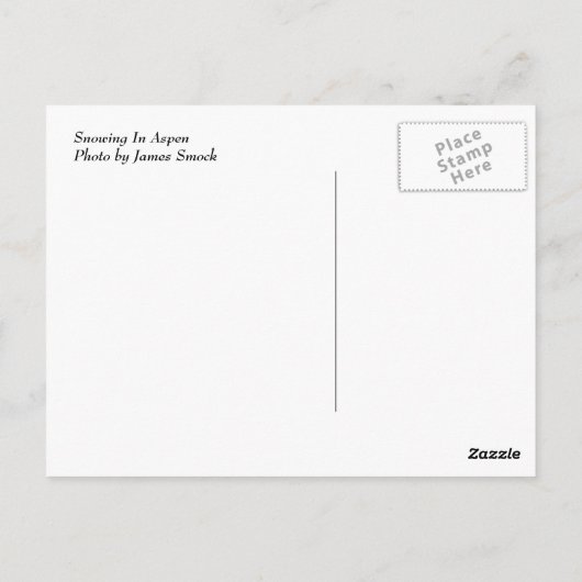 Sneeuwen in Aspen Briefkaarten (Achterkant)