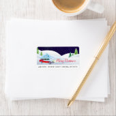 Sneeuwen met kerst in de auto etiket (Insitu)