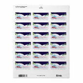 Sneeuwen met kerst in de auto etiket (Full Sheet)