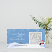 Sneeuwen met Pinguïn Holiday-fotokaarten Feestdagenkaart (Staand voorkant)