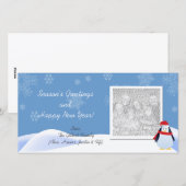 Sneeuwen met pinguïn-vakantiefotokaarten feestdagenkaart (Voorkant / Achterkant)