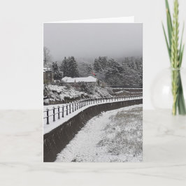 Sneeuwen op kerstmis kaart