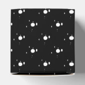 Sneeuwen - witte sneeuwvlokken, zwarte winterfeest bedankdoosjes (Bovenkant)