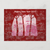 Sneeuwend Fantasy Forest 2013 Kalender Briefkaart (Voorkant)