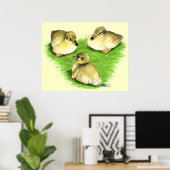Sneeuwende eendkuikens poster (Thuiskantoor)