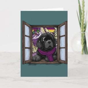 Sneeuwende hondenpoes puppy hond kaart