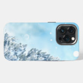 Sneeuwende kerst Winterachtergrond iPhone Hoesje (Achterkant horizontaal)