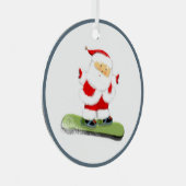 Sneeuwende Kerstman Metalen Ornament (Voorkant Rechts)