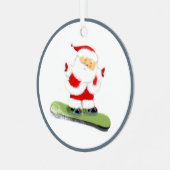 Sneeuwende Kerstman Metalen Ornament (Voorkant links)
