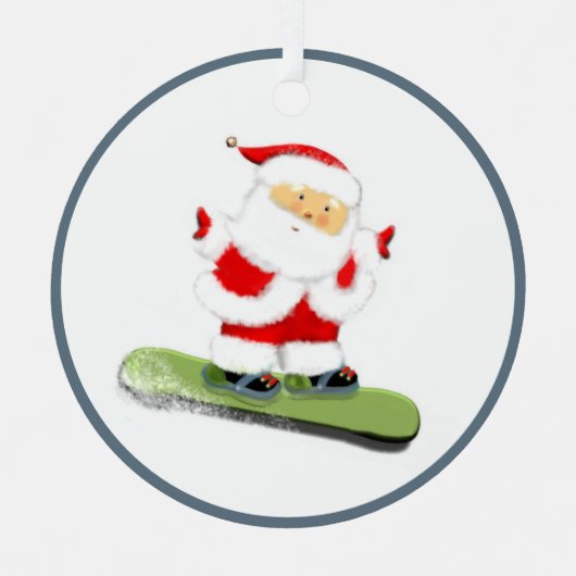 Sneeuwende Kerstman Metalen Ornament (Voorkant)