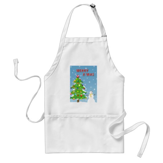 Sneeuwende Kerstmis Standaard Schort (Voorkant)
