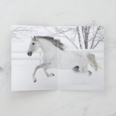 Sneeuwende Merrie - Paard Wenskaart Feestdagen Kaart (Binnen)